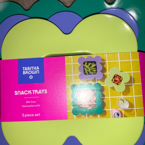 2PC-Bundle: Tabitha Brown Snack Trays 1-1PC Snack Tray And 1-3PC Snack Tray Set - Picture 6 of 14